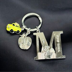 New York City Souvenir Keychain M Initial Statue of Liberty Taxi Big Apple Charm